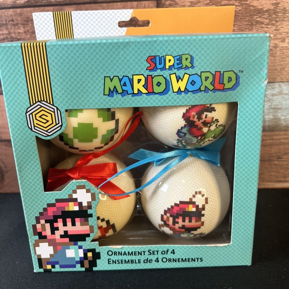 2017 Super Mario World 3" Christmas Tree Ornaments Official Nintendo‎ 4pc Set